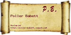 Poller Babett névjegykártya
